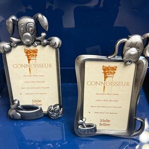 Vintage Connoisseur Silver Dog Photo Frames set of 2